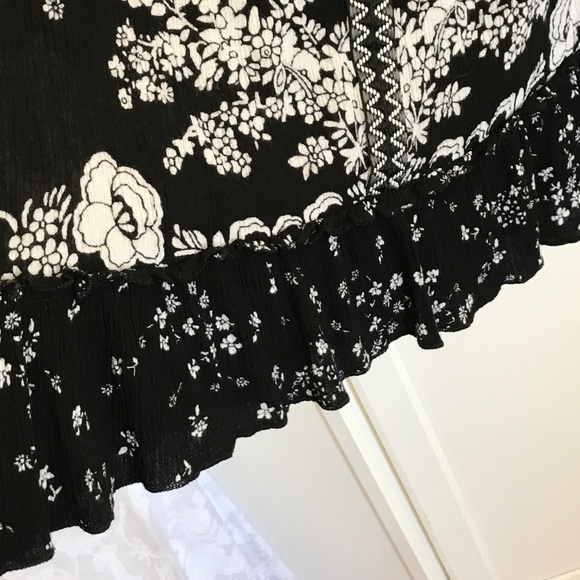 BILA Floral Tunic Sleeveless Tassel Tie Ruffle Hem Embroidered Boho Top Size XXL - Picture 9 of 16